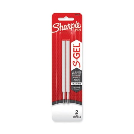 Sharpie S-GEL 0.7 MM PEN REFILLS, MEDIUM POINT, BLACK INK, 2PK 2096168
